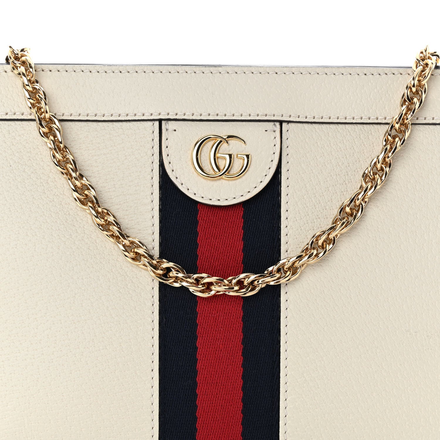 Gucci Textured Calfskin Web Small Ophidia Chain Shoulder Bag Mystic White 8 of 10