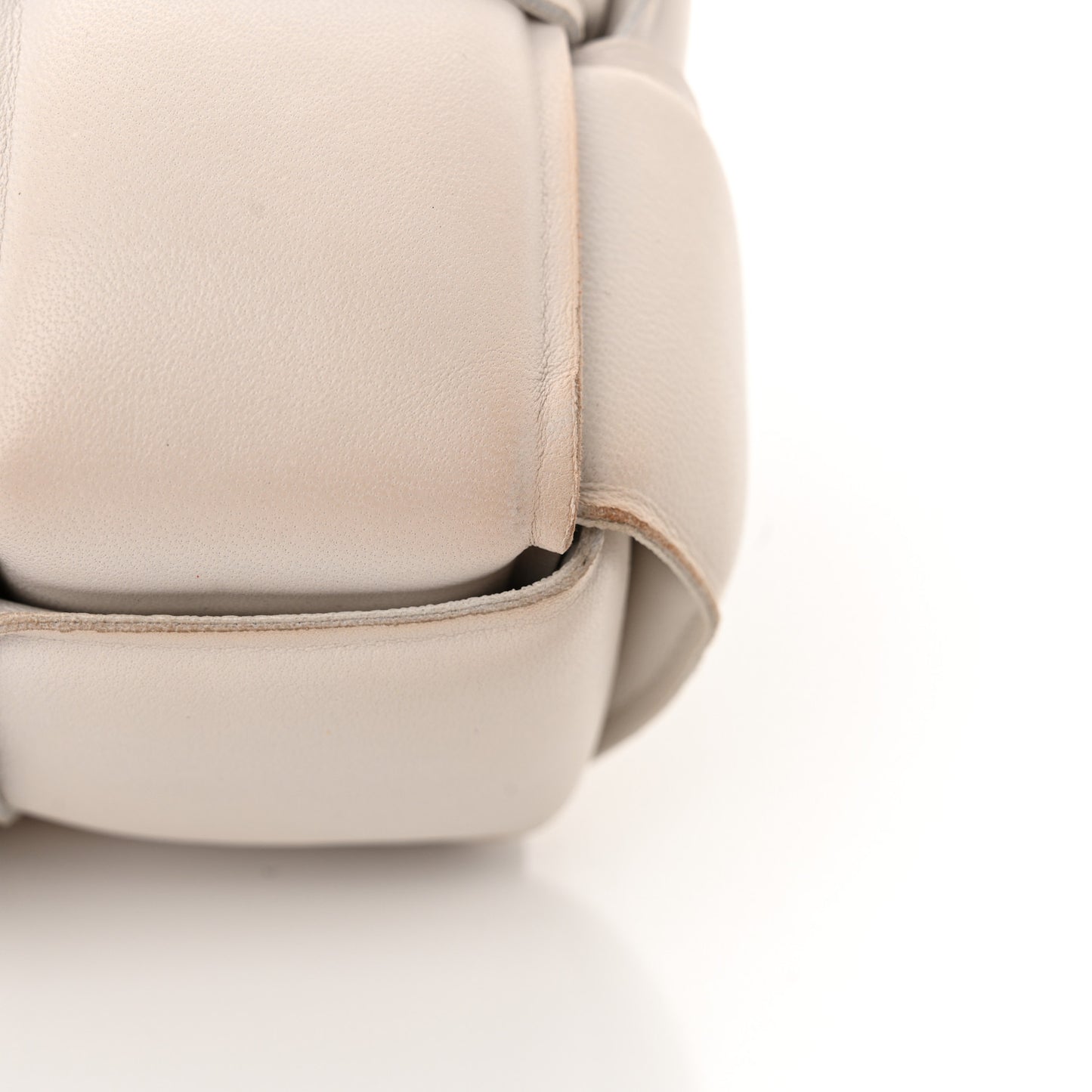 Lambskin Maxi Intreccio Padded Chain Cassette Crossbody Bag White