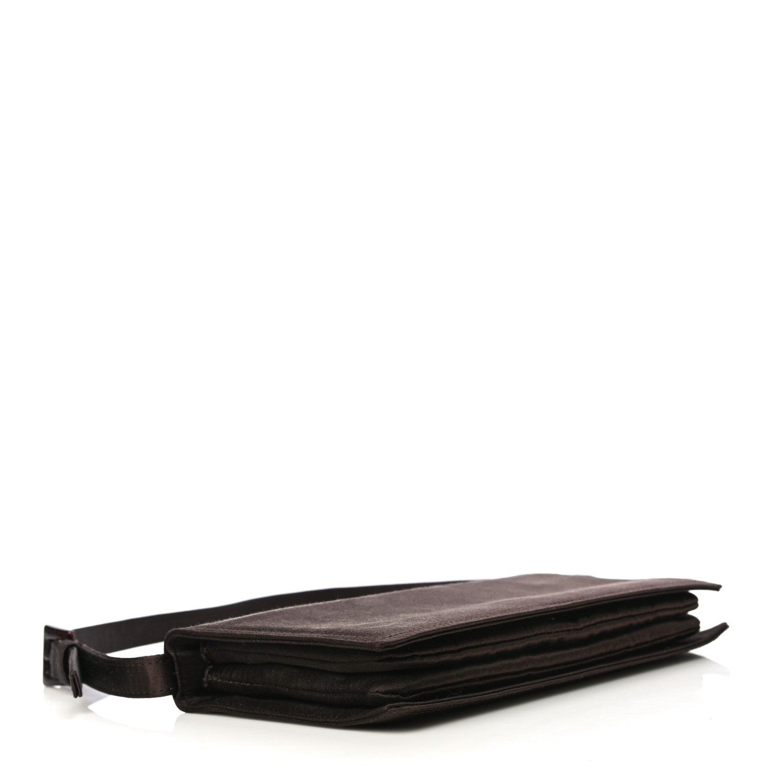 Prada Satin Flap Clutch Bag Brown 4 of 12