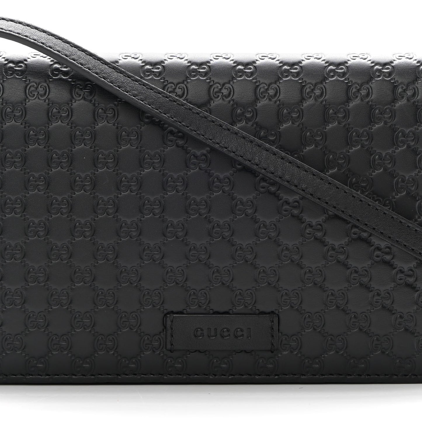 Microguccissima Crossbody Wallet Black