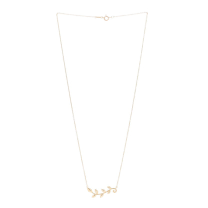 Tiffany 18K Yellow Gold Paloma Picasso Olive Leaf Vine Pendant Necklace 3 of 6