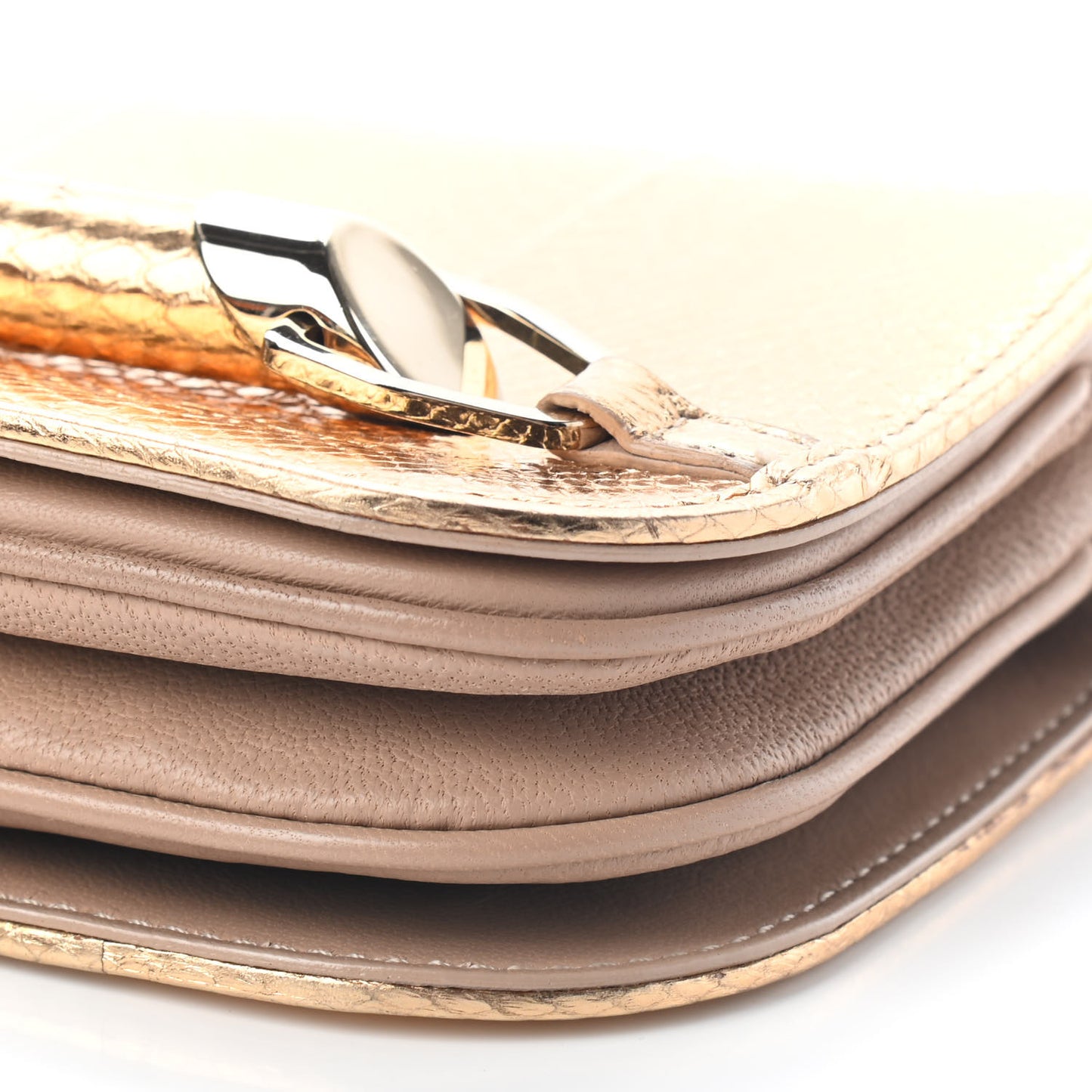 Metallic Elaphe Zadie Crossbody Bag Gold