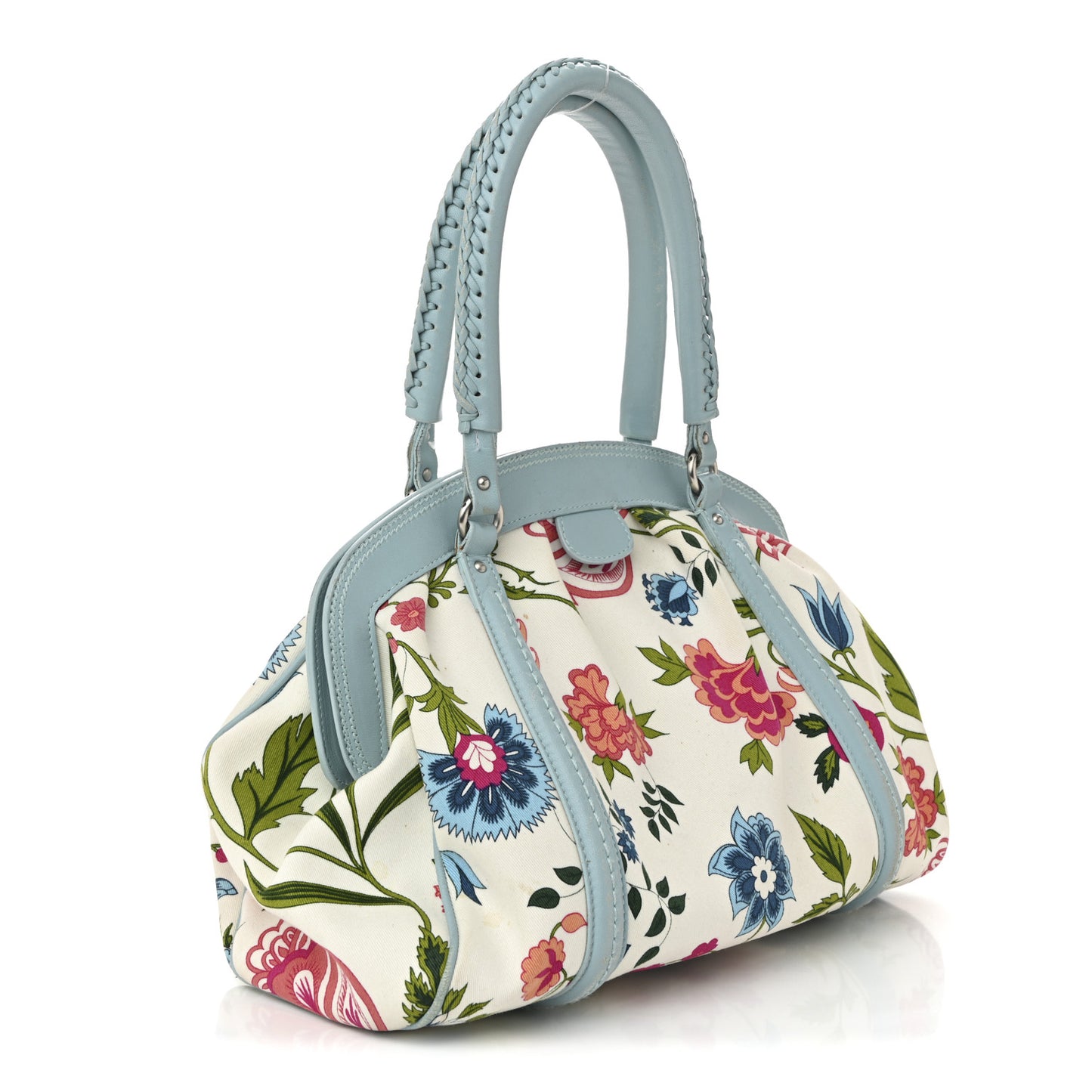 Canvas Floral Frame Satchel
