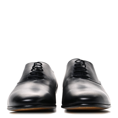 Gucci New Waxed Calfskin Mens Oxfords 11 Black 3 of 11