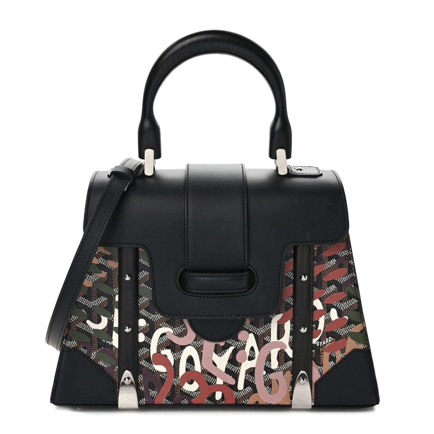Goyard Goyardine Lettres Camouflage Saigon PM Black Pink Multicolor 1 of 9