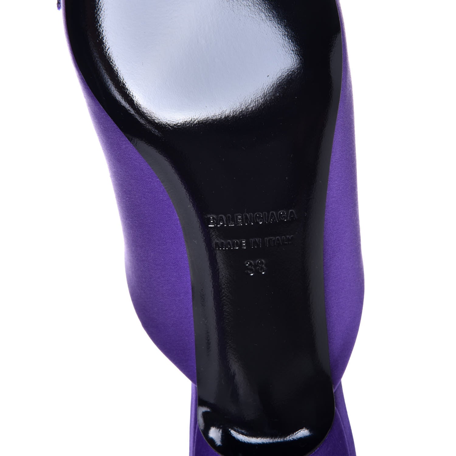 Balenciaga Satin Pointed Toe Knife 40mm Mules 38 Violet Vif 6 of 8