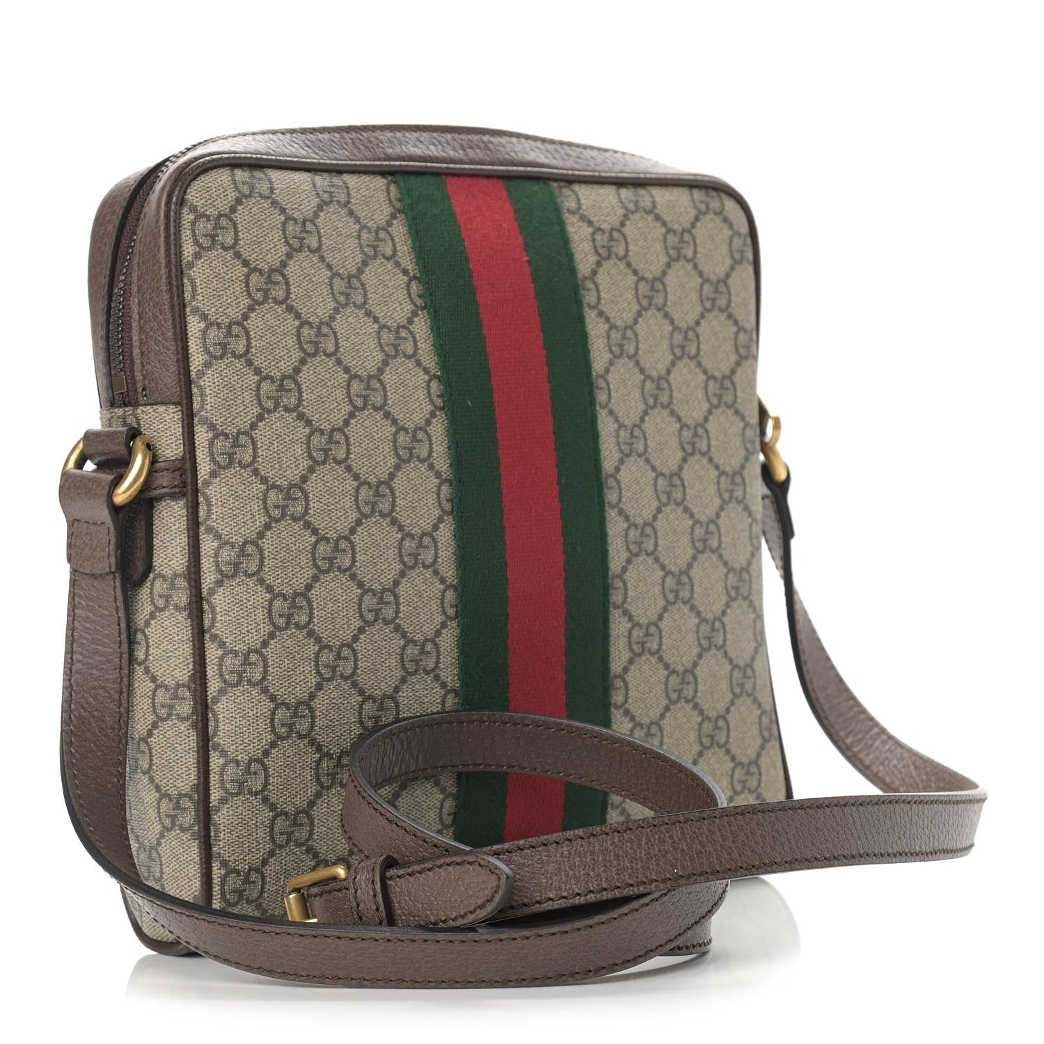 Gucci GG Supreme Monogram Web Small Ophidia Messenger Bag Brown 3 of 12