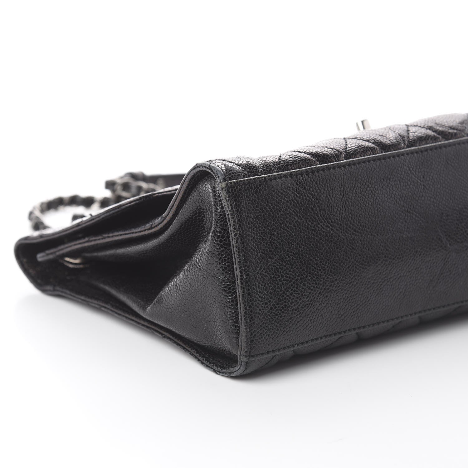 Chanel Crumpled Grained Calfskin Jumbo CC Crave Flap Black 5 of 9