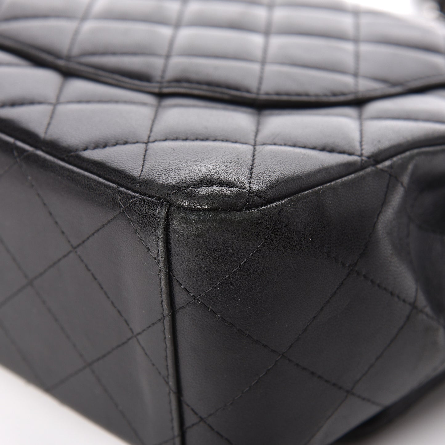 Lambskin Quilted Maxi Double Flap Black