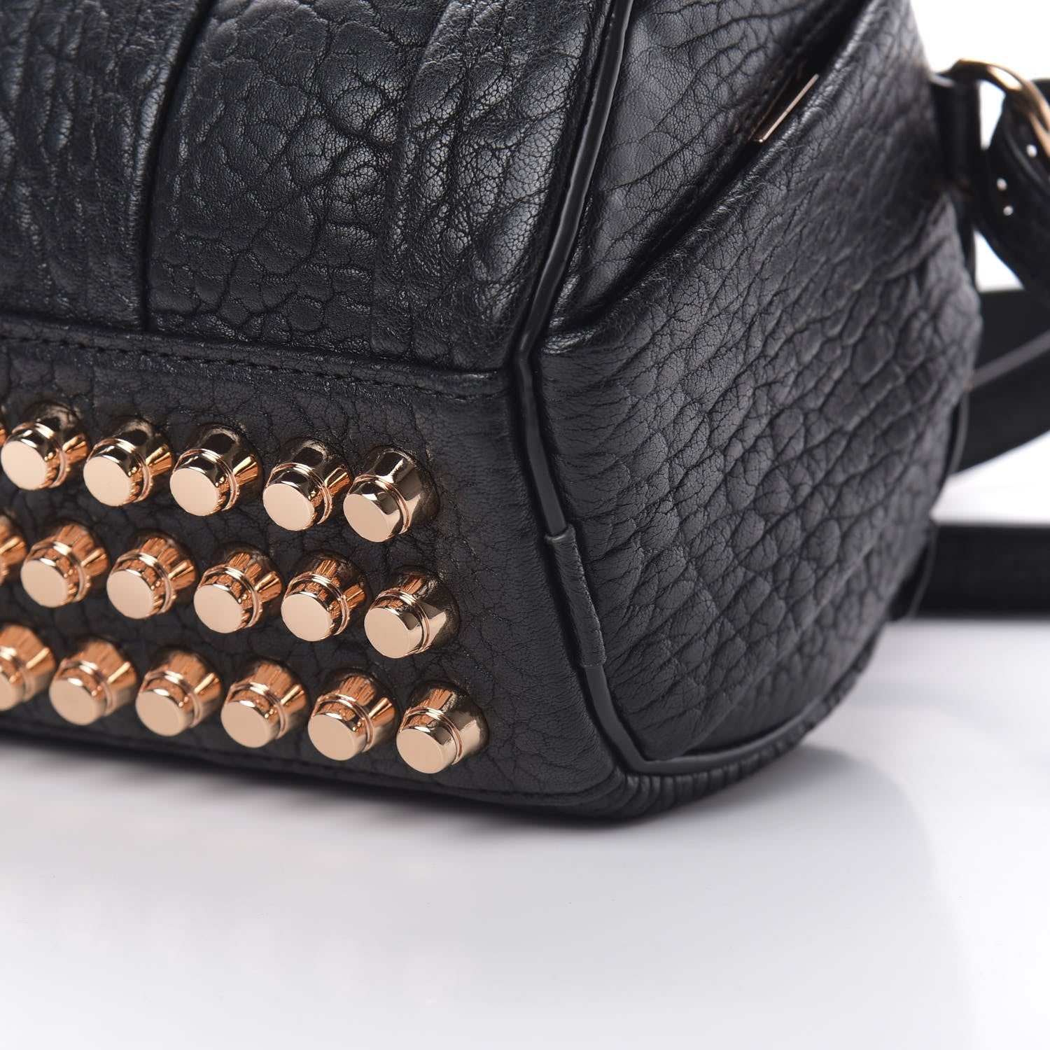 Alexander Wang Pebbled Lambskin Mini Rockie Black Rose Gold Hardware 9 of 9