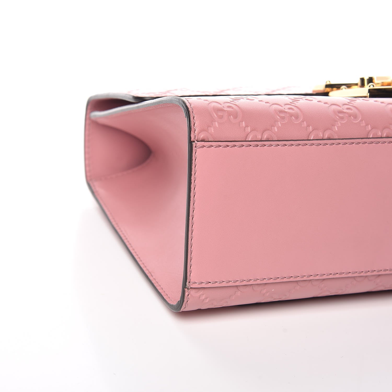 Gucci Guccissima Signature Medium Padlock Shoulder Bag Rose Baby Candy 9 of 11