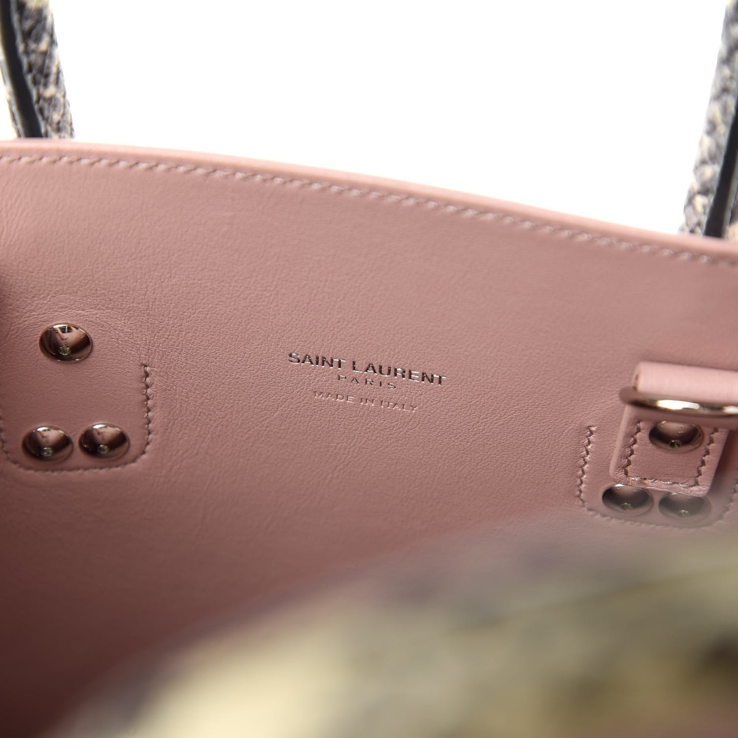 Calfskin Python Embossed Small Sac De Jour Powder Pink