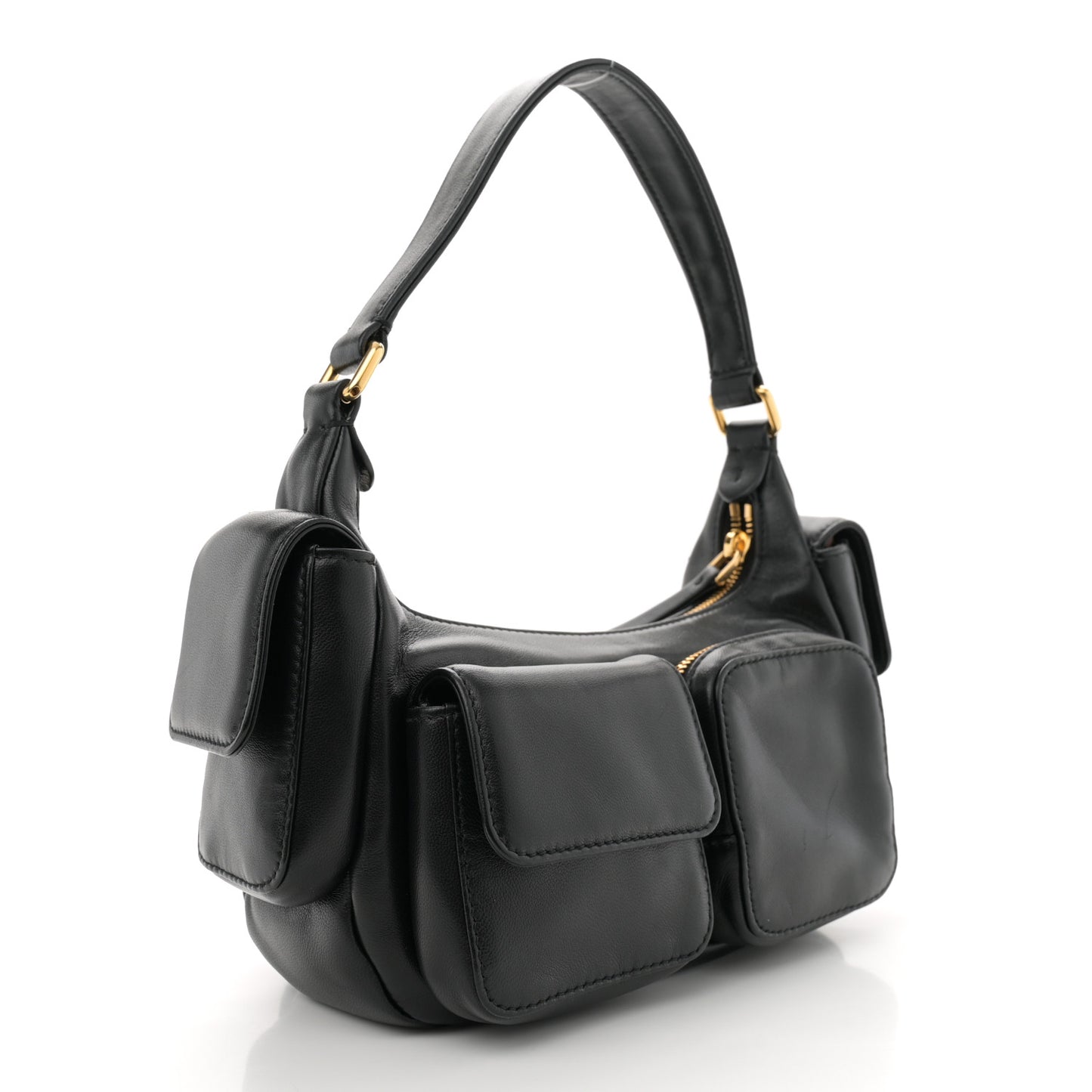 Nappa Multi Pocket Hobo Black