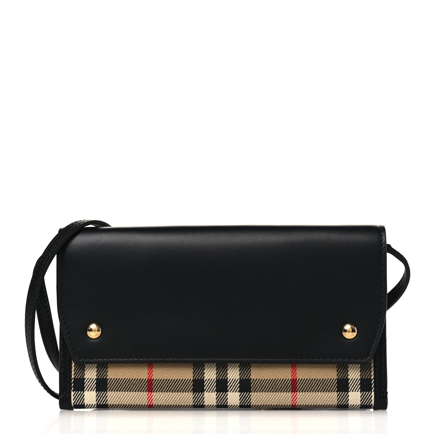 Calfskin Vintage Check Phone Pocket Crossbody Archive Beige Black
