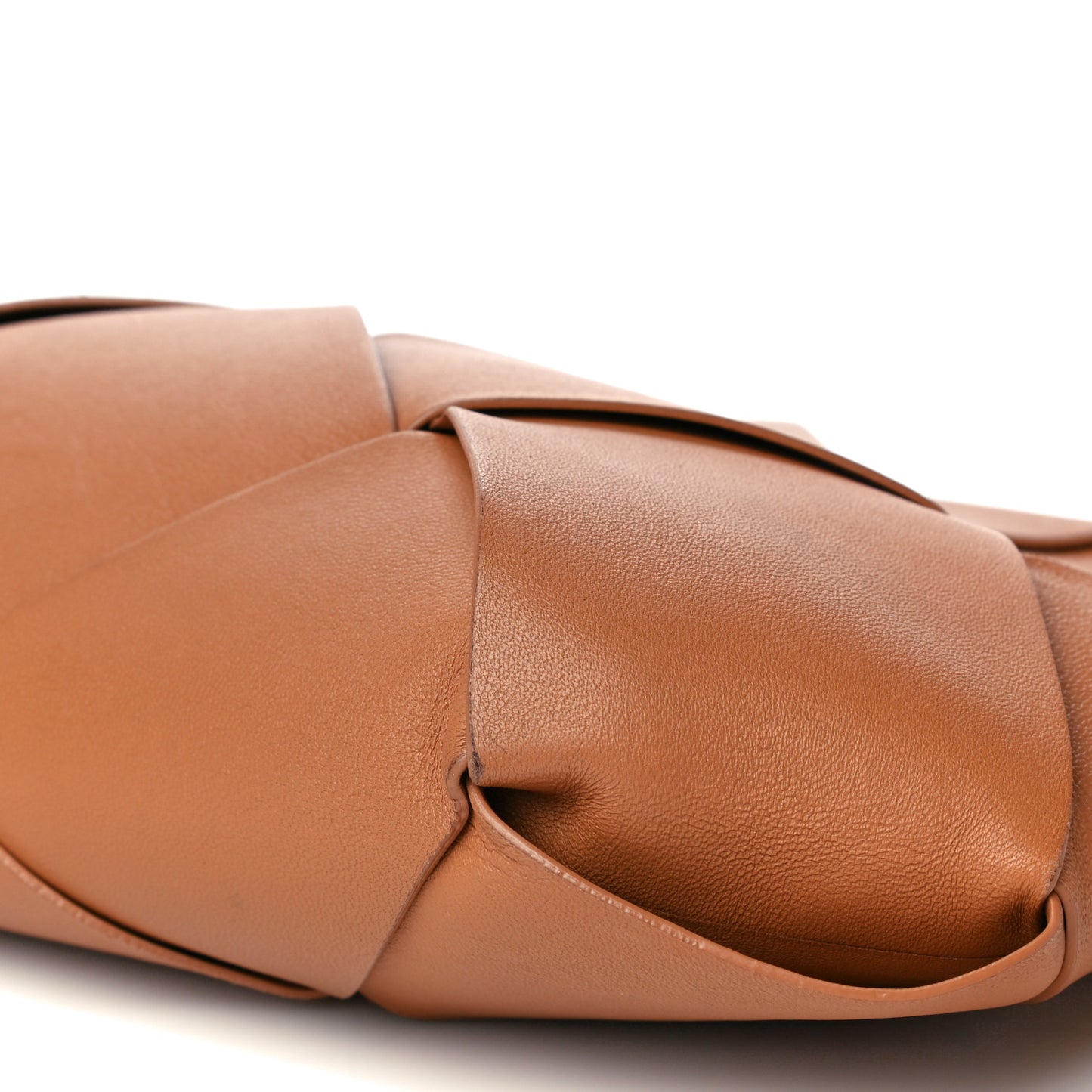 Nappa Maxi Blown Up Intrecciato Pouch Clutch Caramel