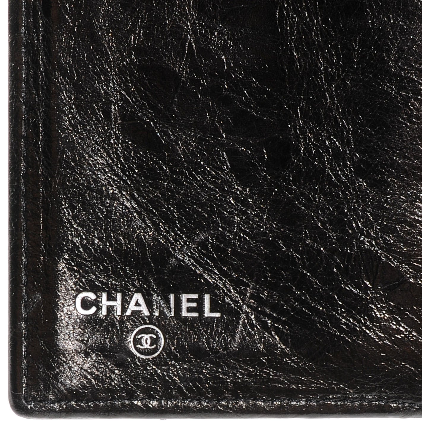 Glazed Calfskin Quilted Reissue Long Flap Wallet Black