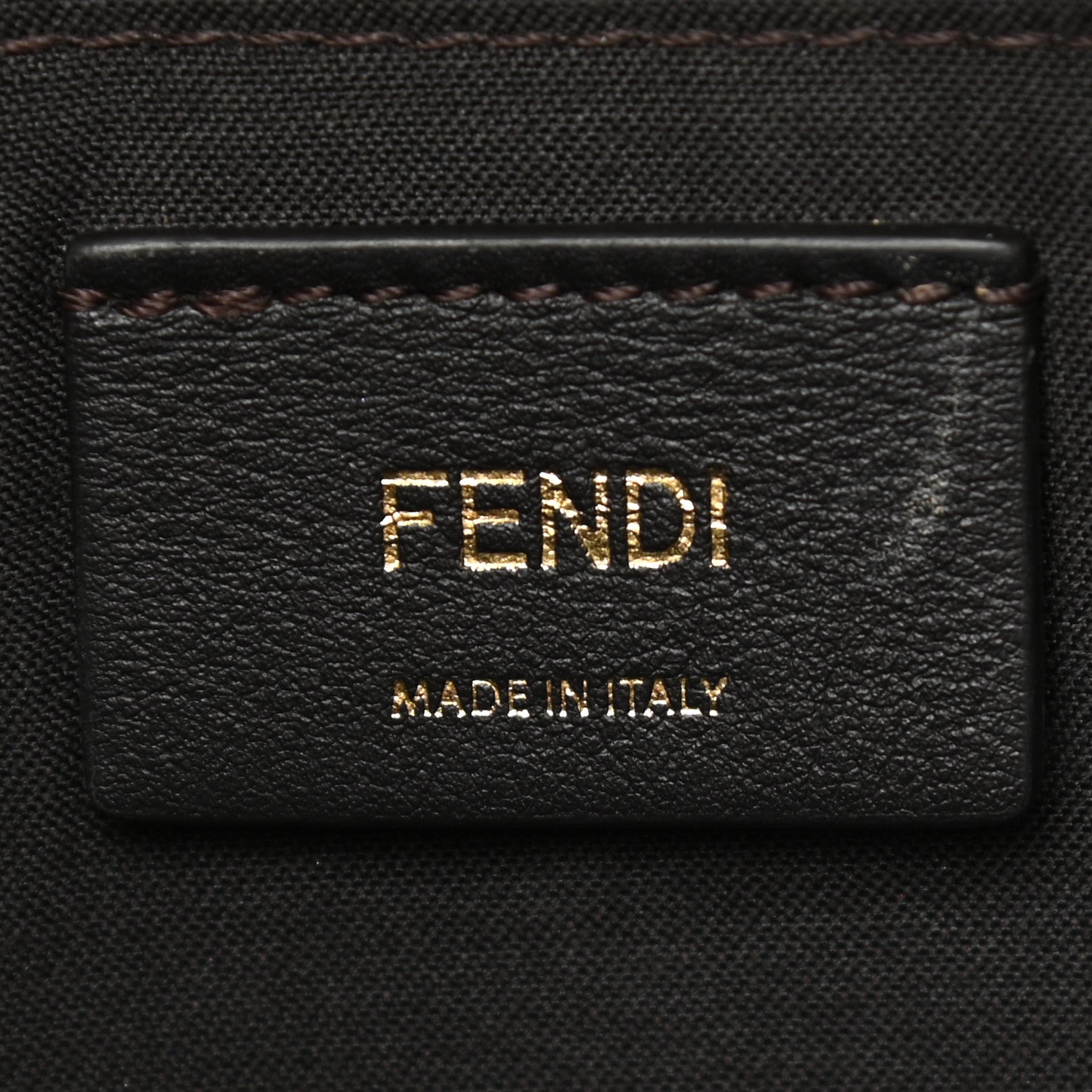 Fendi Glazed Fabric Vitello Century FF 1974 Stamp Patch Camera Case Mogano Panna Caramello 6 of 8