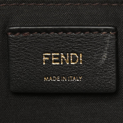 Fendi Glazed Fabric Vitello Century FF 1974 Stamp Patch Camera Case Mogano Panna Caramello 6 of 8