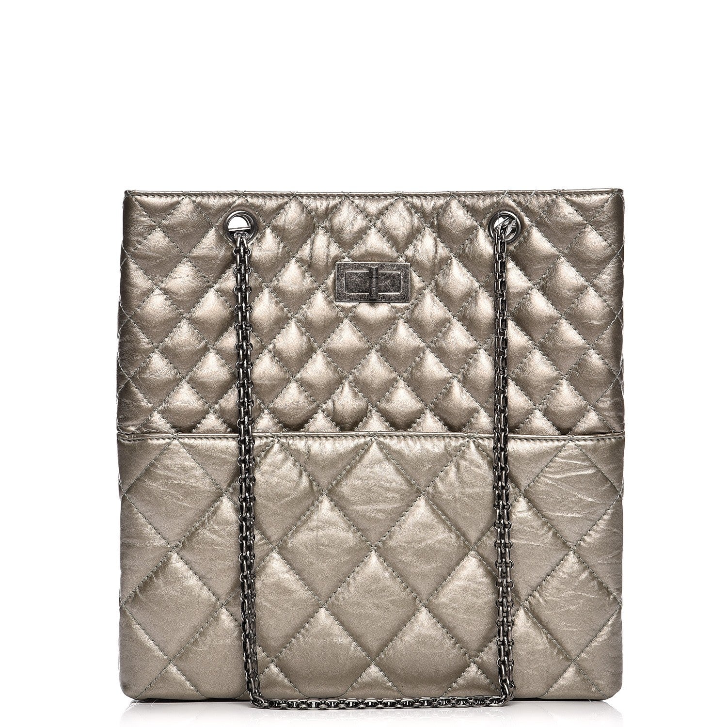 Chanel Aged Calfskin Quilted Reissue 2.55 Tote Light Gold 1 of 11