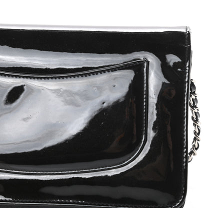 Chanel Patent Strass Wallet On Chain WOC Black 16 of 16