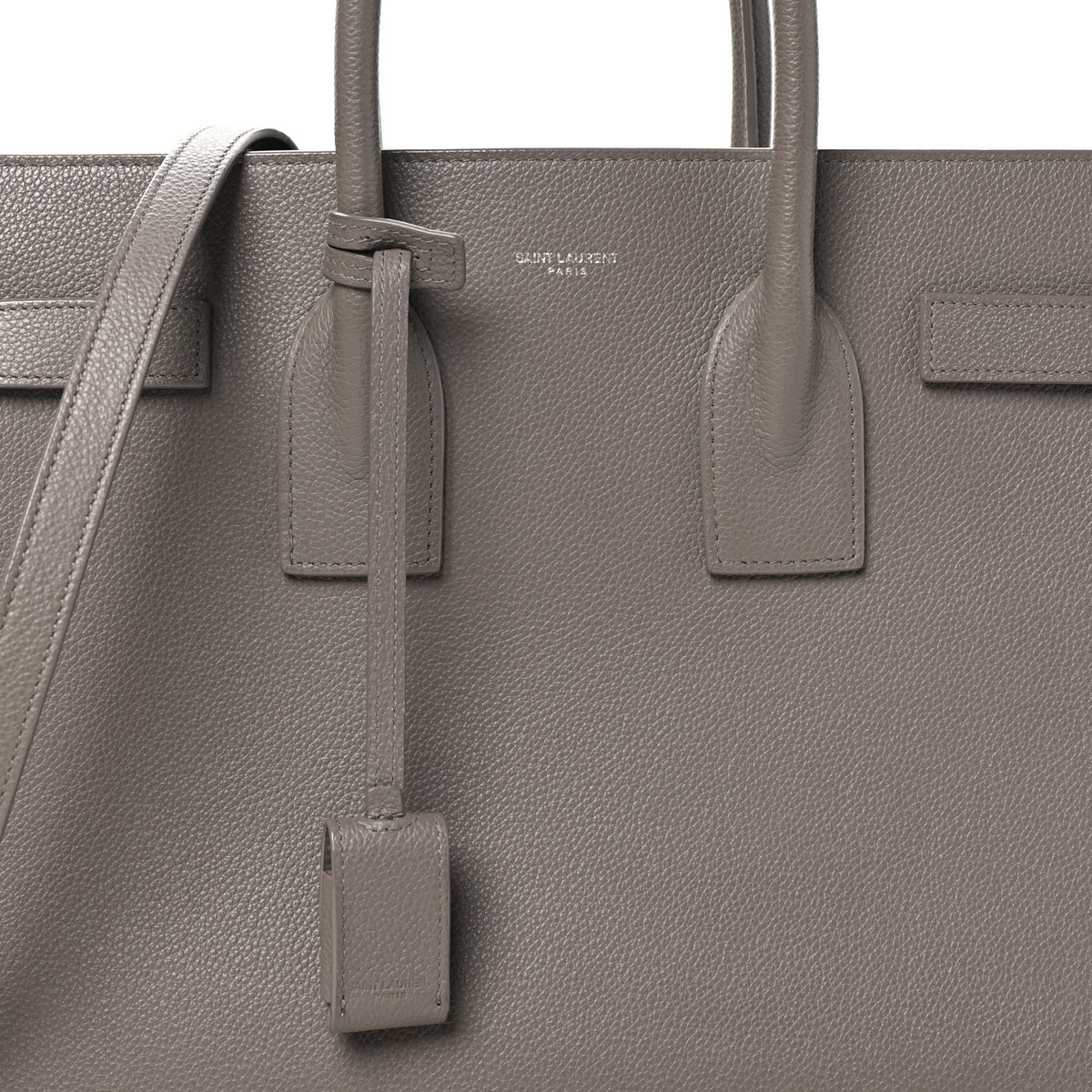 Saint Laurent Grained Calfskin Small Sac De Jour Fog 7 of 10