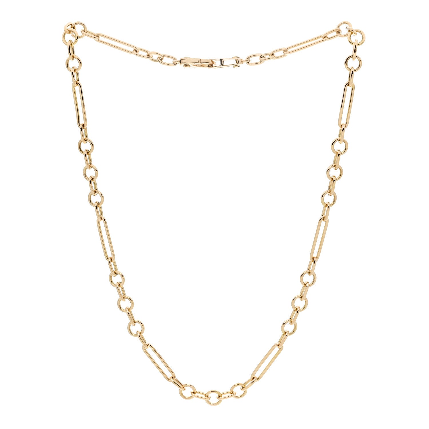 Foundrae 18K Yellow Gold Sister Hook Small Mixed Chain Necklace 16" 3 of 6