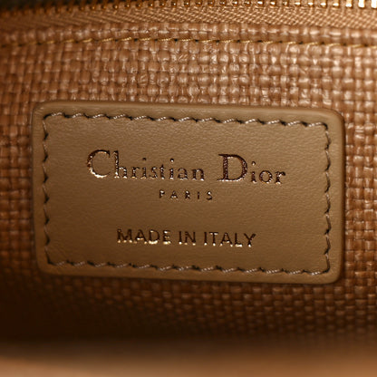 Christian Dior Raffia Woven Cannage Embroidered Medium Lady D-Lite Natural Black 6 of 8