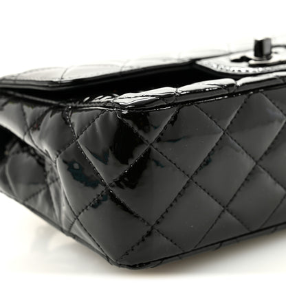 Chanel Patent Calfskin Quilted Mini Rectangular Flap So Black 9 of 10