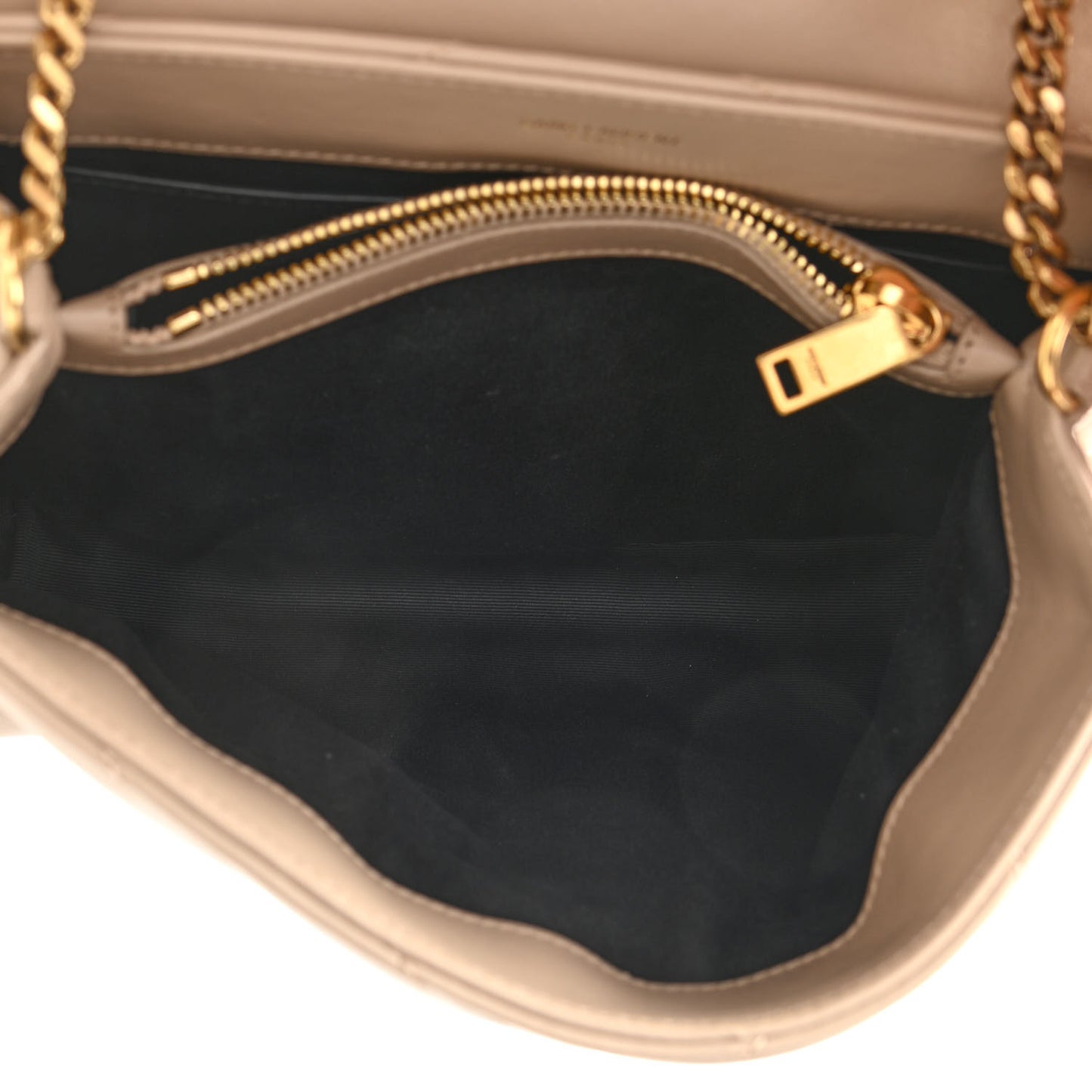 Calfskin Y Quilted Monogram Small Loulou Chain Satchel Dark Beige