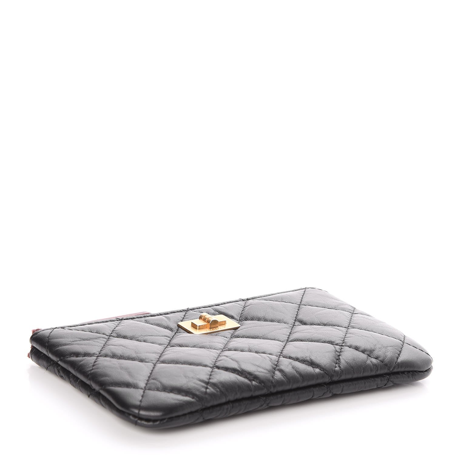Chanel Aged Calfskin Quilted Small Reissue Cosmetic Case Black 4 of 8