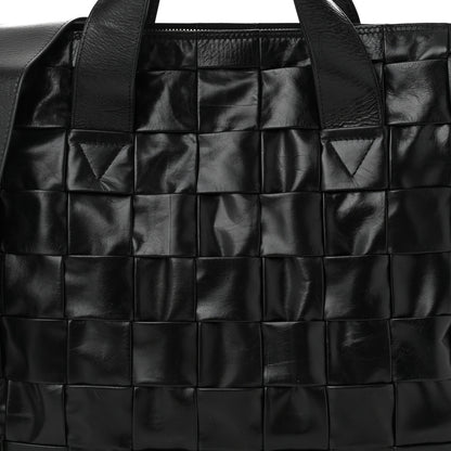 Bottega Veneta Paper Calfskin Maxi Intrecciato The Cassette Case Black 9 of 11