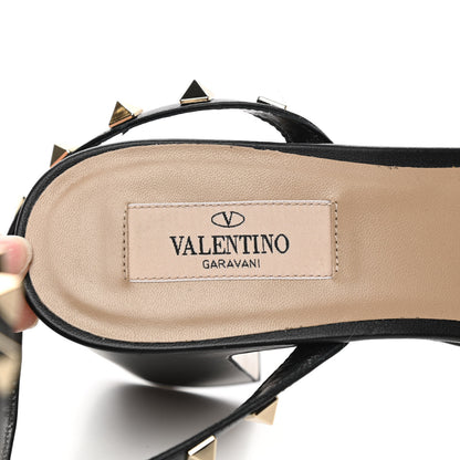 Valentino Garavani Calfskin Nappa Rockstud 35/75mm Platform Sandals 39 Black 6 of 11