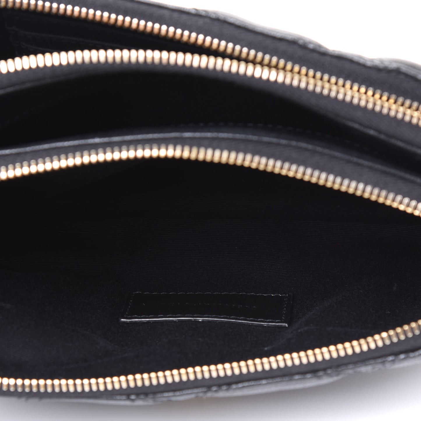 Grained Lambskin Quilted Mini Becky Double Zip Bag Black