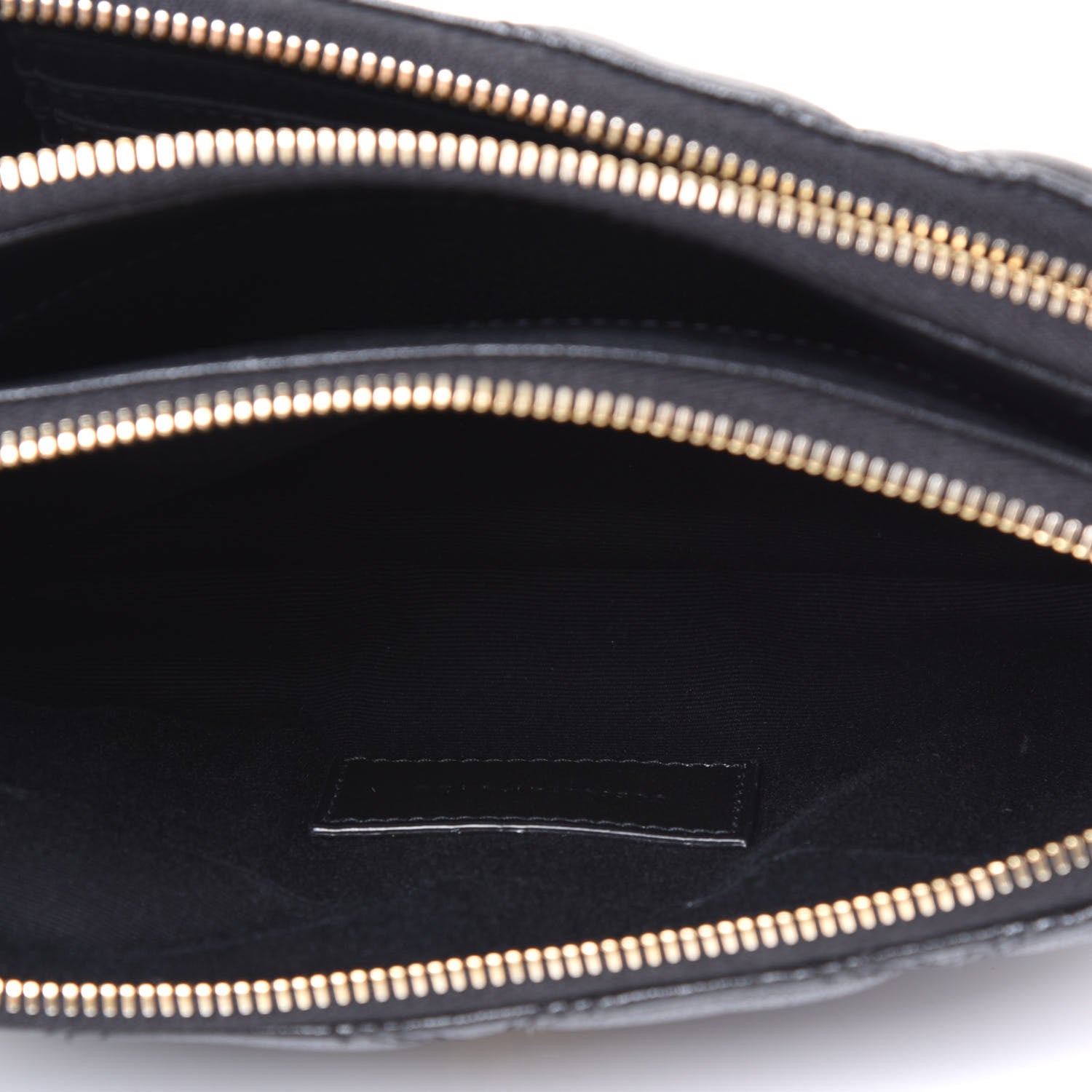 Saint Laurent Grained Lambskin Quilted Mini Becky Double Zip Bag Black 4 of 12