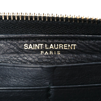 Saint Laurent Calfskin Classic Y Ligne Zip Around Wallet Black 12 of 16