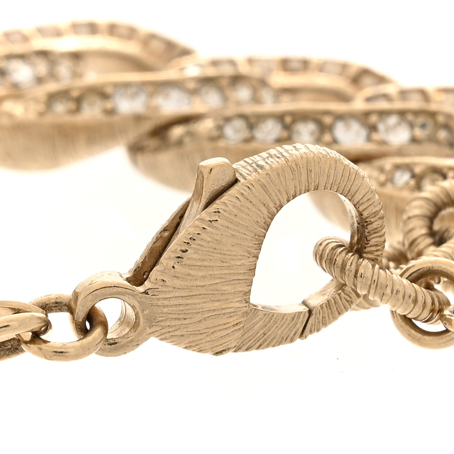 Chanel Baguette Crystal Quilted CC Chain Bracelet Gold 4 of 5