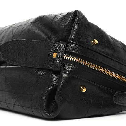 Christian Dior Shiny Grained Calfskin Macrocannage Medium D-Journey Bag Black 9 of 9