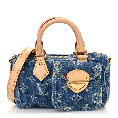 Louis Vuitton Monogram Denim Nano Speedy Blue 1 of 9