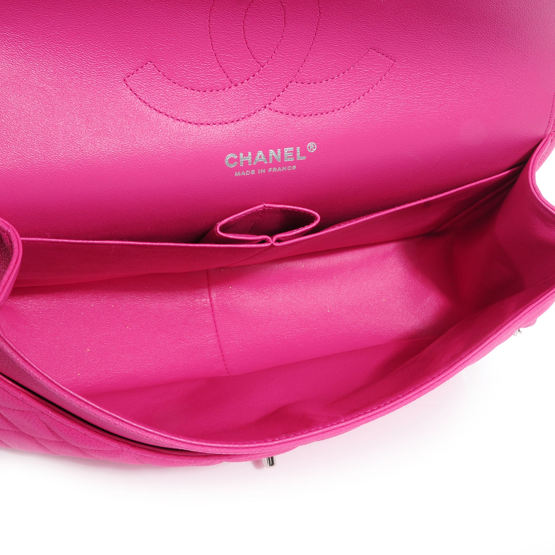 Chanel Iridescent Caviar Jumbo Double Flap Hot Pink 6 of 9