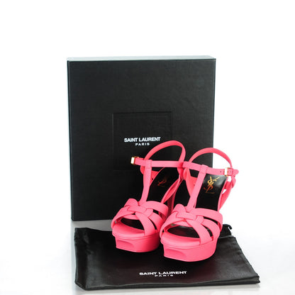 Saint Laurent Grained Calfskin Tribute 75 Platform Sandals 36 Rose Clair 5 of 8