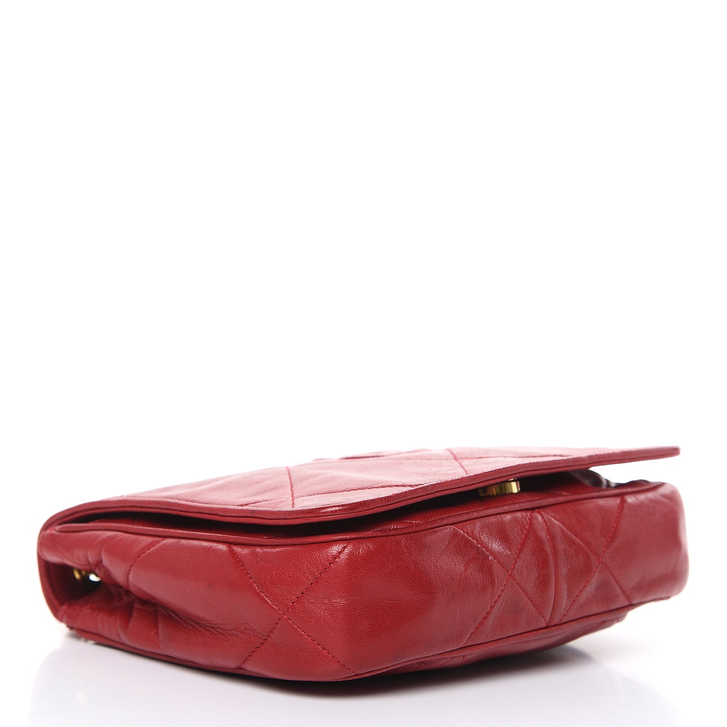 Chanel Lambskin Quilted CC Shoulder Bag Red 4 of 17
