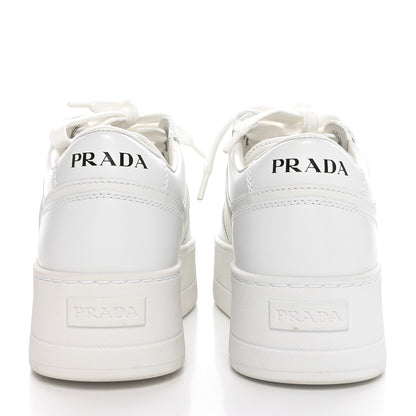 Prada Vitello Rois Triangle Womens Downtown Platform Low Top Sneakers 40 White 8 of 9