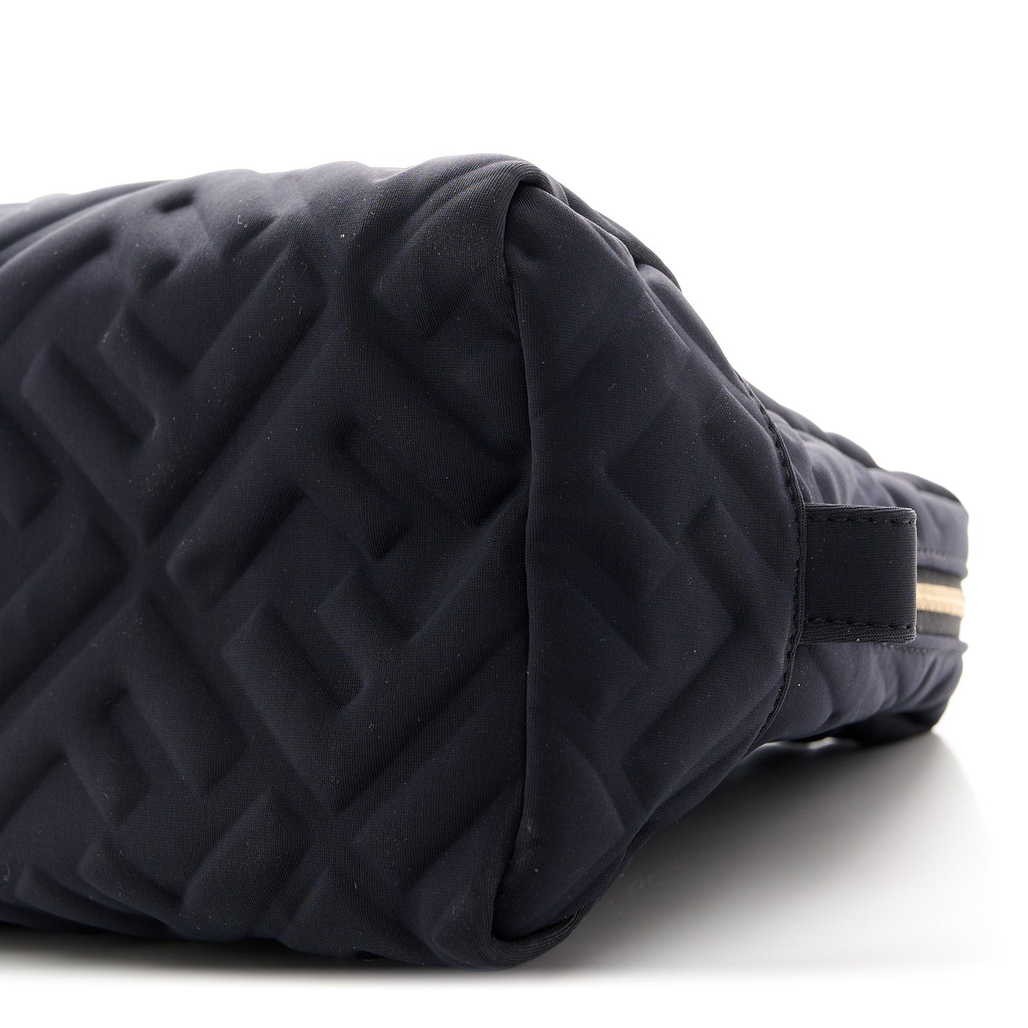 Lycra FF Embossed Medium Trapezoid Beauty Pouch Black