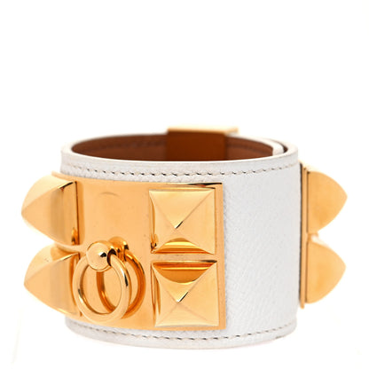 Hermes Epsom Collier de Chien CDC Bracelet S White 1 of 7