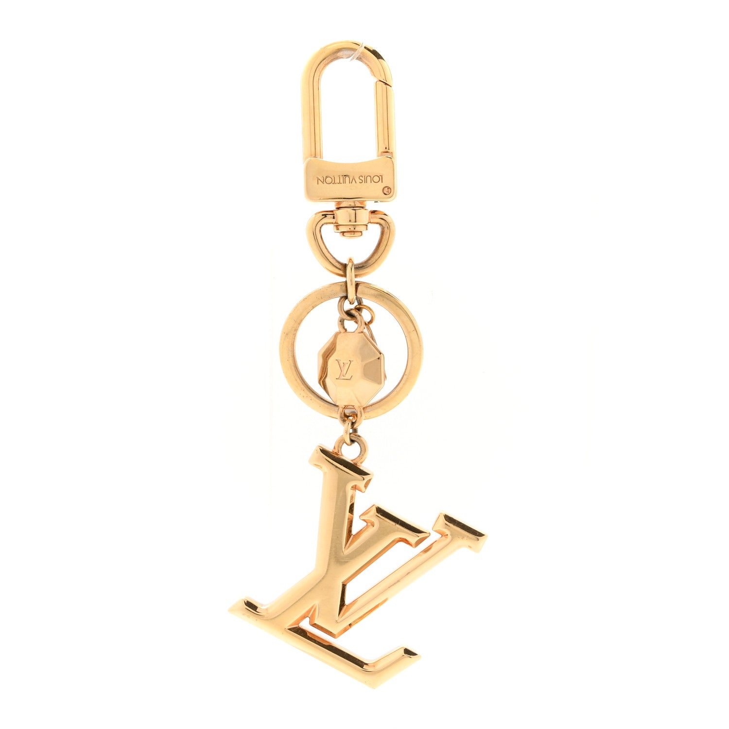 Louis Vuitton LV Facettes Bag Charm Key Holder Gold 1 of 4
