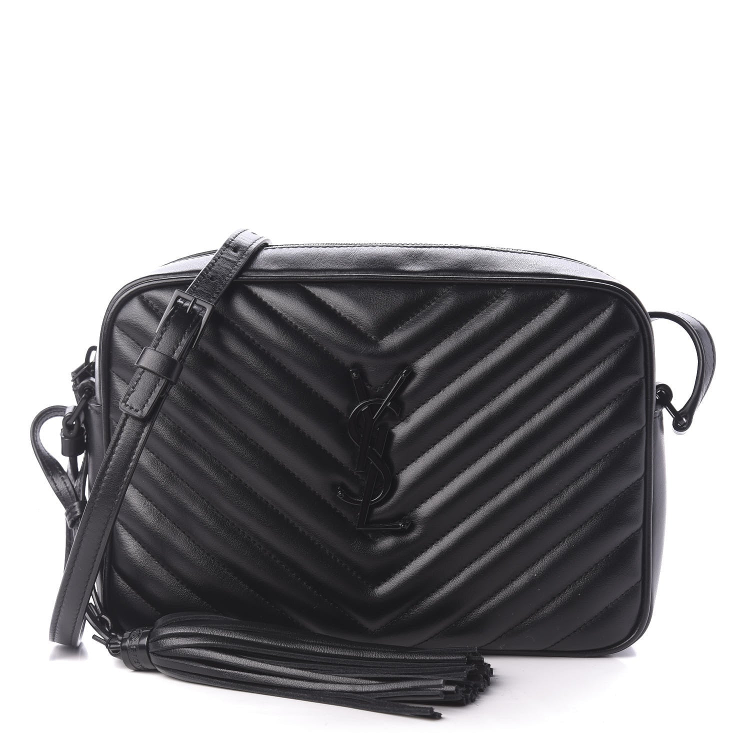 Saint Laurent Calfskin Matelasse Monogram Lou Camera Bag Black 1 of 9