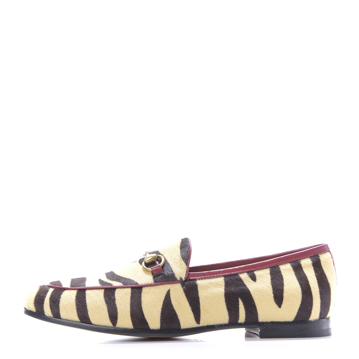 Calf Hair Tiger Print Womens Jordaan Loafers 37 Natural Black Romantic Cherry