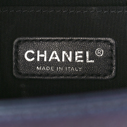 Chanel Iridescent Goatskin Quilted Medium Boy Flap Purple 6 of 9