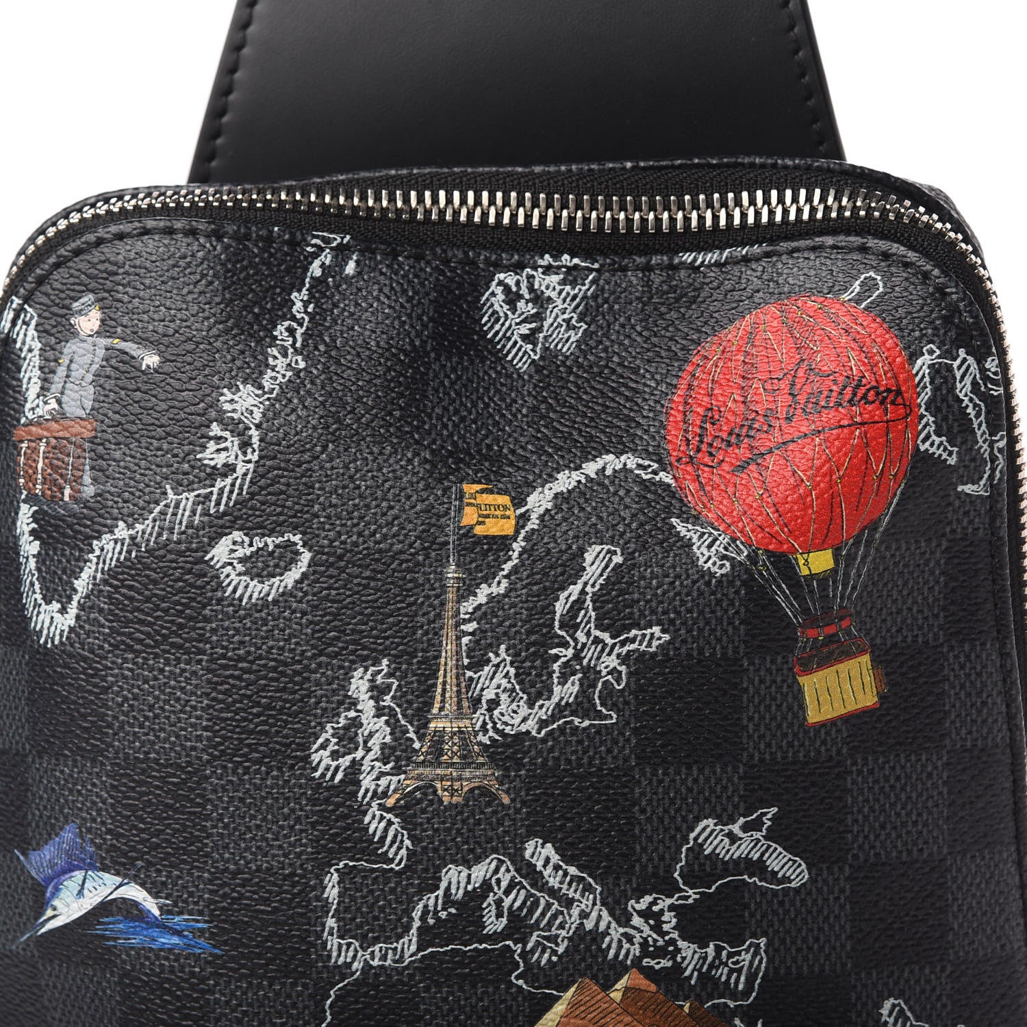 Louis Vuitton Damier Graphite World Map Avenue Sling Backpack 10 of 11