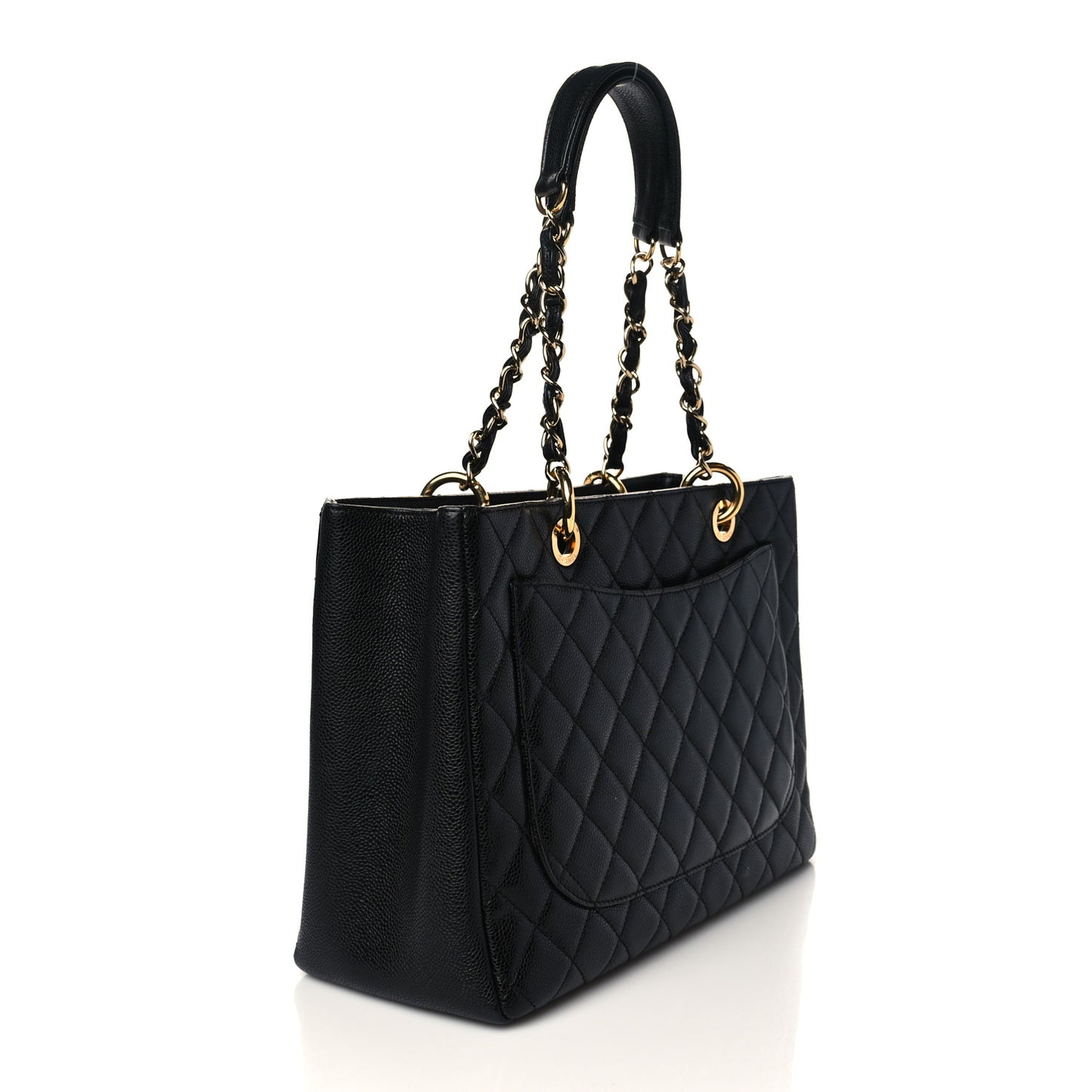 Caviar Quilted Grand Shopping Tote GST Black